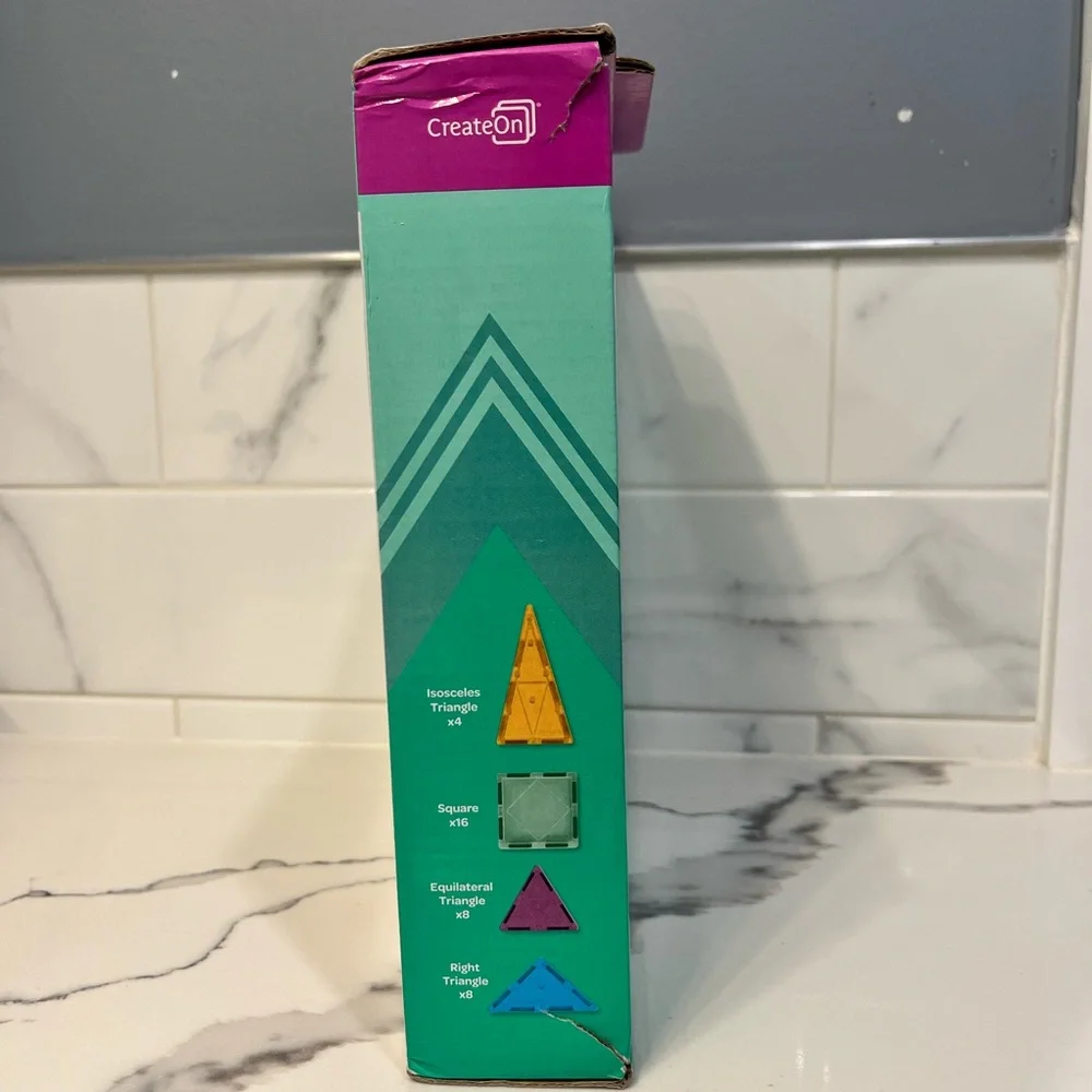 New CreateOn Crayola Colors Kindness Magnetic Tiles, Building Kids Set Ages 3/up